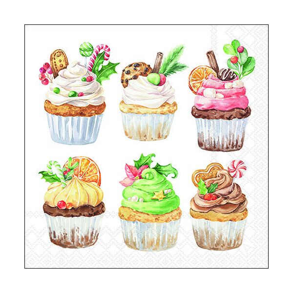 Weihnachten Servietten 33x33 cm 3-lagig 20 Servietten Sweet Christmas white