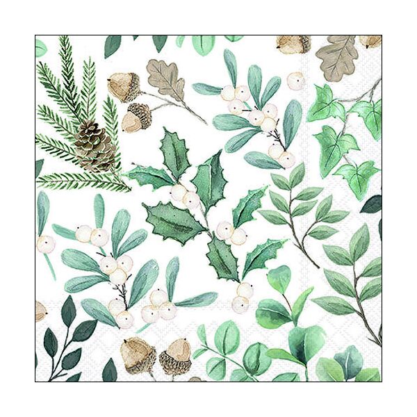 Weihnachten Servietten 33x33 cm 3-lagig 20 Servietten Collection of leaves