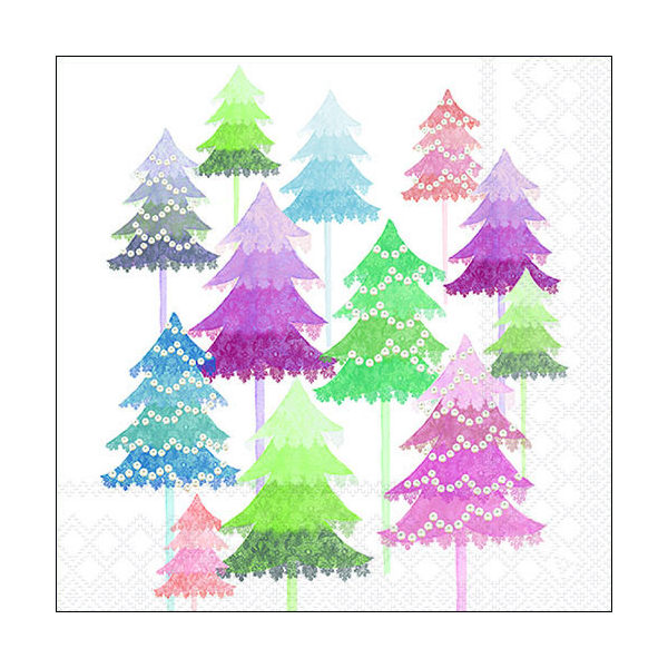 Weihnachten Servietten 33x33 cm 3-lagig 20 Servietten Watercolour trees