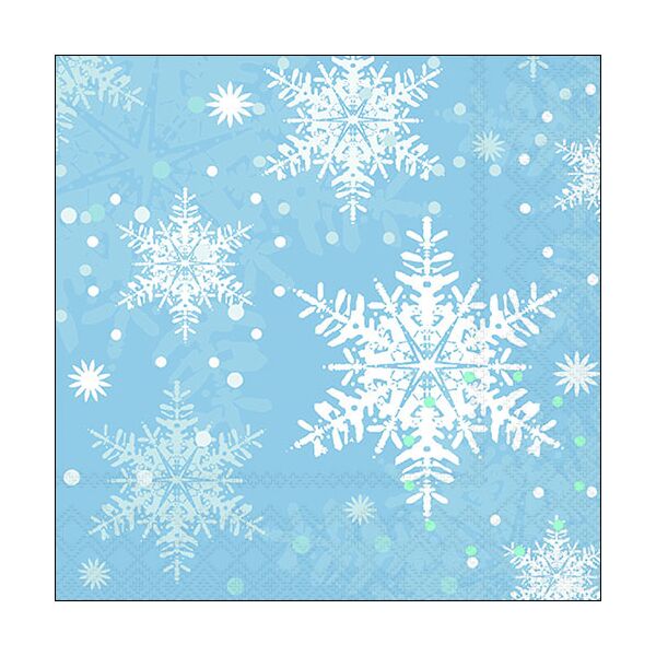 Weihnachten Servietten 33x33 cm 3-lagig 20 Servietten Snowflakes blue