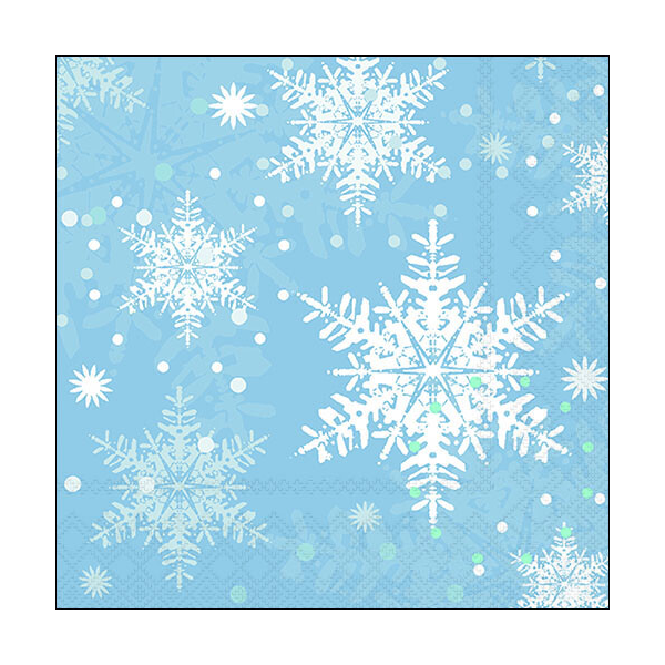 Weihnachten Servietten 33x33 cm 3-lagig 20 Servietten Snowflakes blue