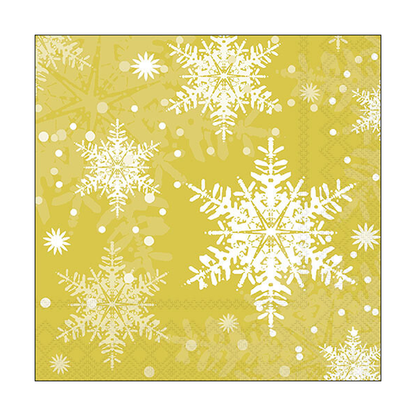 Weihnachten Servietten 33x33 cm 3-lagig 20 Servietten Snowflakes gold