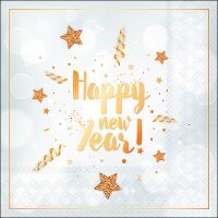 Silvester Servietten 33x33 cm 3-lagig 20 Servietten New...