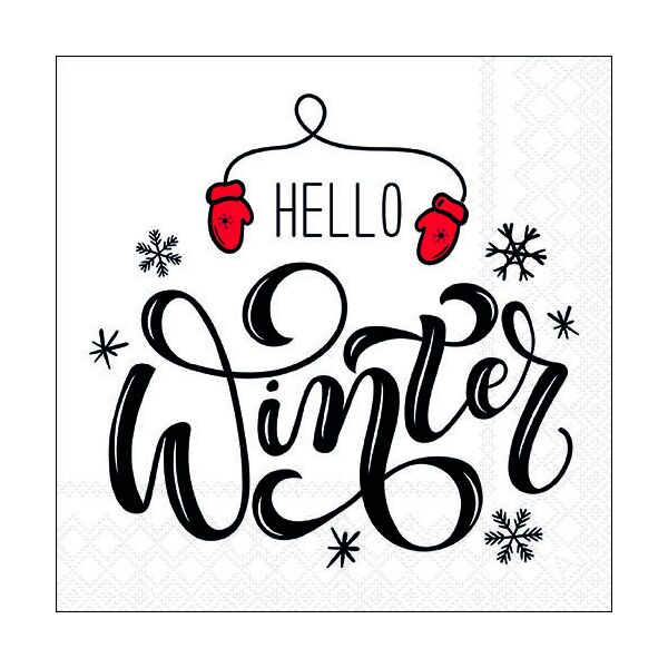 Weihnachten Servietten 33x33 cm 3-lagig 20 Servietten Hello winter
