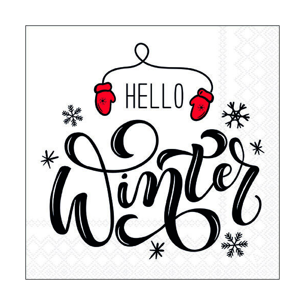 Weihnachten Servietten 33x33 cm 3-lagig 20 Servietten Hello winter