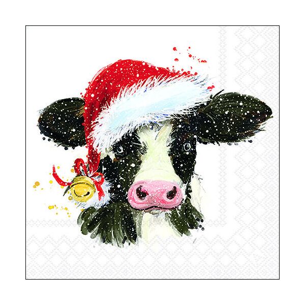 Weihnachten Servietten 33x33 cm 3-lagig 20 Servietten Christmas cow bell