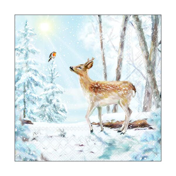 Weihnachten Servietten 33x33 cm 3-lagig 20 Servietten Meeting in winterworld