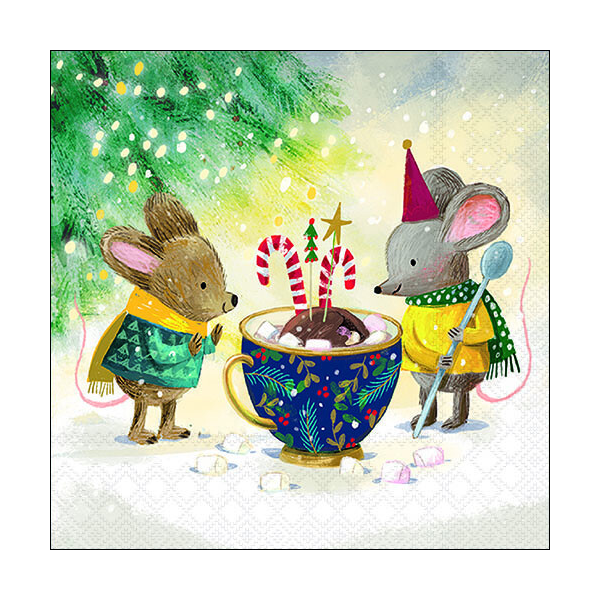 A-2026 Weihnachten Servietten 33x33 cm 3-lagig 20 Servietten Marshmallow festivity