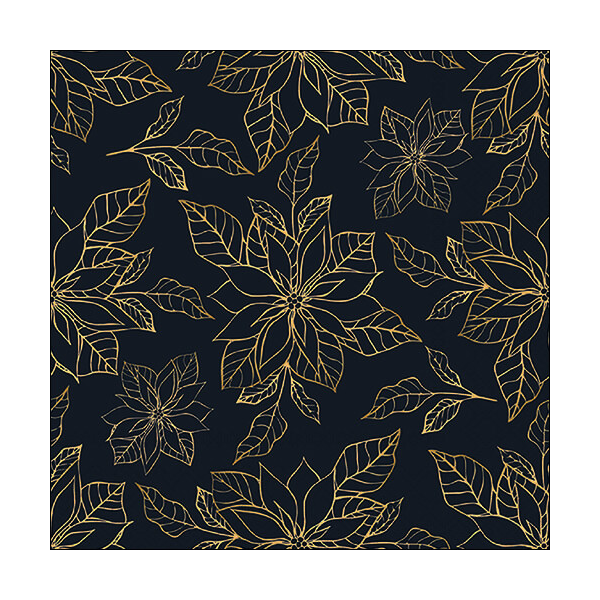 Weihnachten Servietten 33x33 cm 3-lagig 20 Servietten Poinsettia outline black