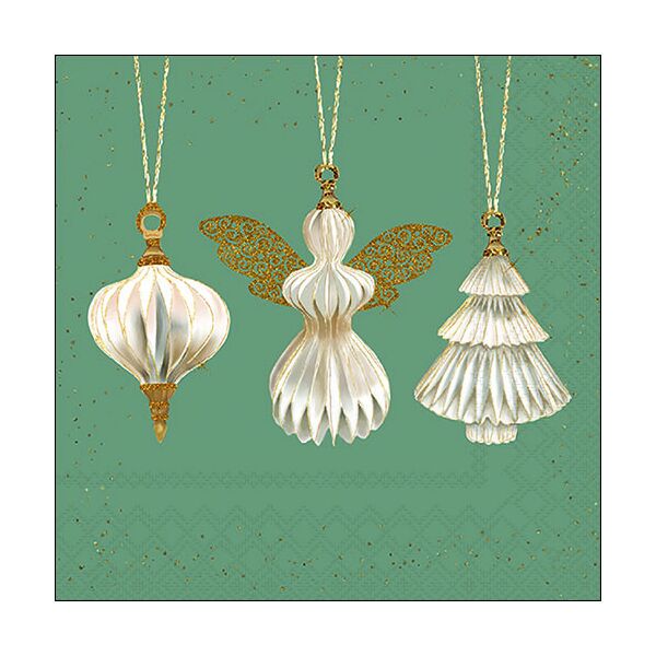 A Weihnachten Servietten 33x33 cm 3-lagig 20 Servietten Paper ornaments sage