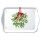 Weihnachten Tray Melamine Tablett 13x21 cm Mistletoe with bow white