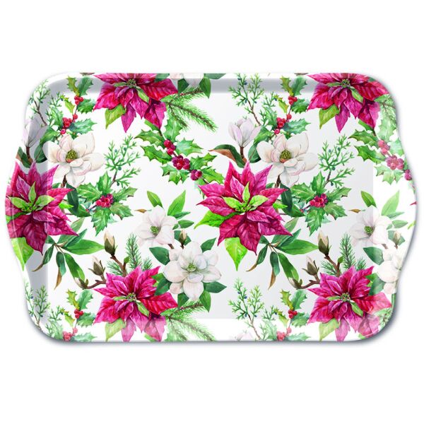 A 2026 Weihnachten Tray Melamine Tablett 13x21 cm Christmas florals