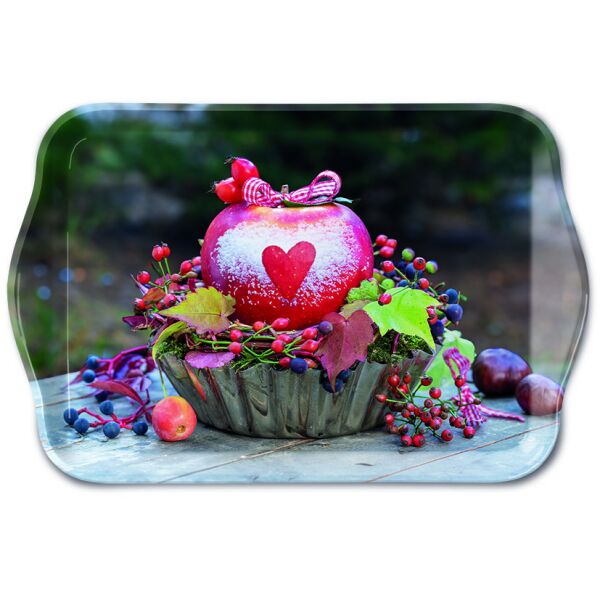 A Weihnachten Tray Melamine Tablett 13x21 cm Snow dusted apple