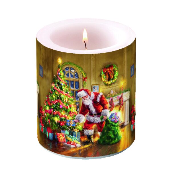 Weihnachten Kerze medium Ø 10 cm x 10 cm Gifts under Christmas tree