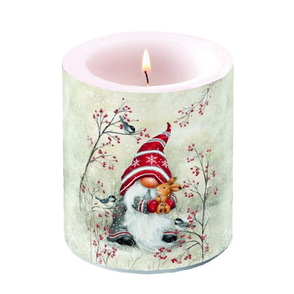 Weihnachten Kerze medium Ø 10 cm x 10 cm Dwarf hug Wichtelumarmung
