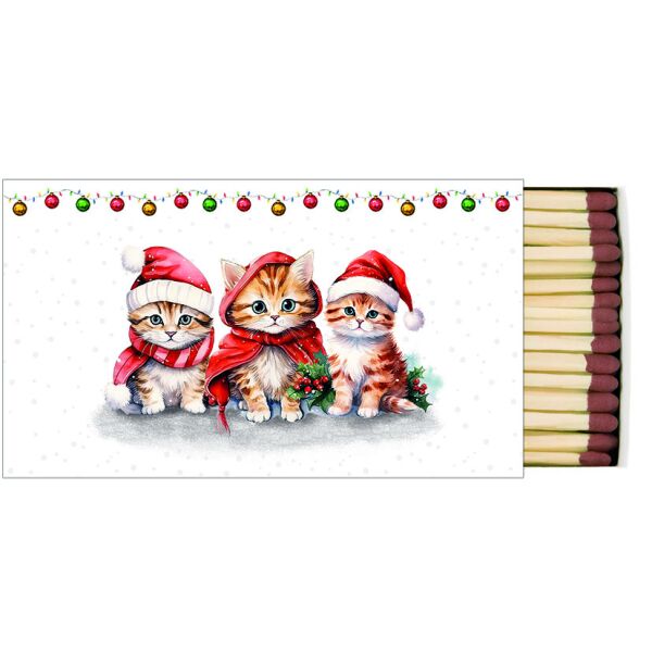 A-2026 Weihnachten Streichhölzer Funny cute kittens Kitten mit Weihnachtsmützen