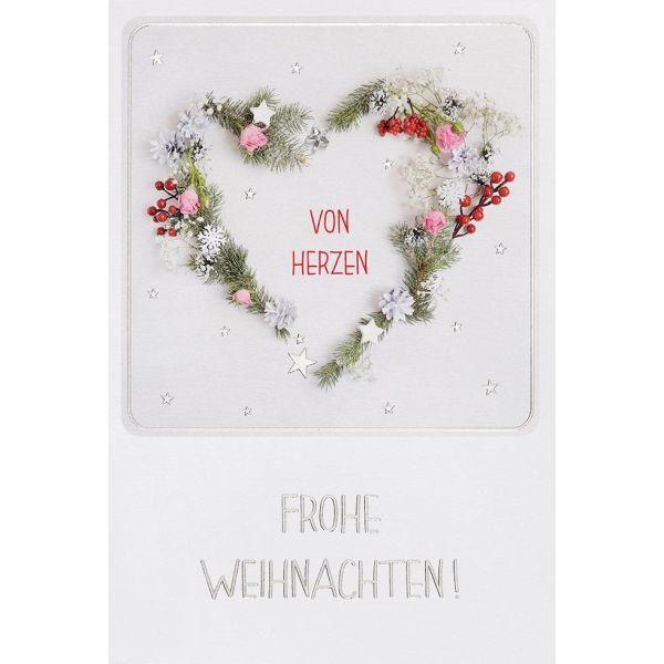 Weihnachten Unverpackte Glückwunschkarte Von Herzen Frohe Weihnachten mit Briefumschlag