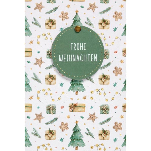 Weihnachten Unverpackte Glückwunschkarte Frohe Weihnachten Tannenbaum Zweig mit Briefumschlag
