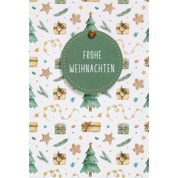 Weihnachten Unverpackte Glückwunschkarte Frohe Weihnachten Tannenbaum Zweig mit Briefumschlag