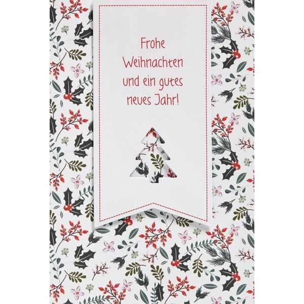 Weihnachten Unverpackte Glückwunschkarte Frohe Weihnachten Zweige mit Briefumschlag