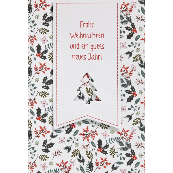 Weihnachten Unverpackte Glückwunschkarte Frohe Weihnachten Zweige mit Briefumschlag