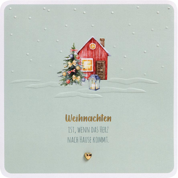 Weihnachten Finest Collection unverpackte Glückwunschkarte Weihnachten ist wenn das Herz nach Hause kommt mit Briefumschlag