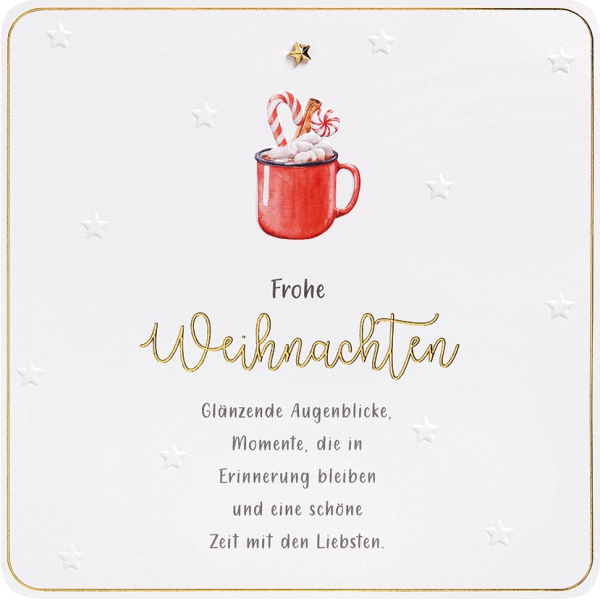 Weihnachten Finest Collection unverpackte Glückwunschkarte Tasse mit Briefumschlag