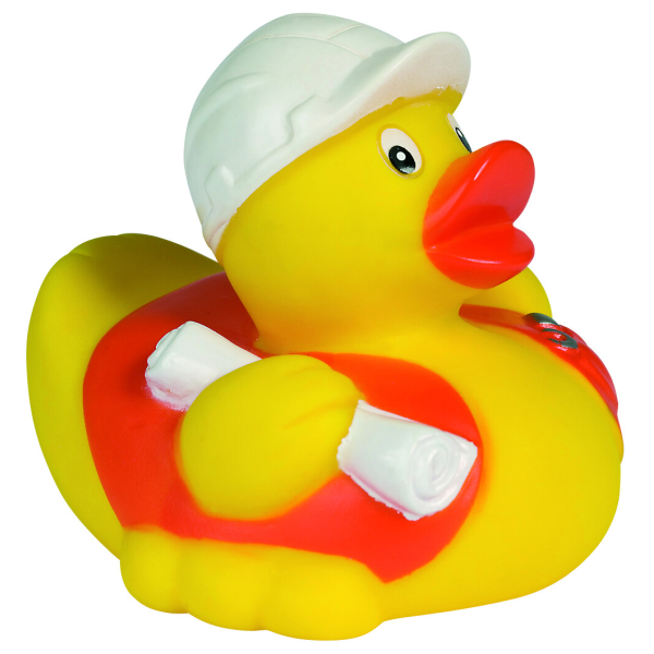 Bauarbeiterente Berufsente Quietscheente Badeente ca. 8 cm gross