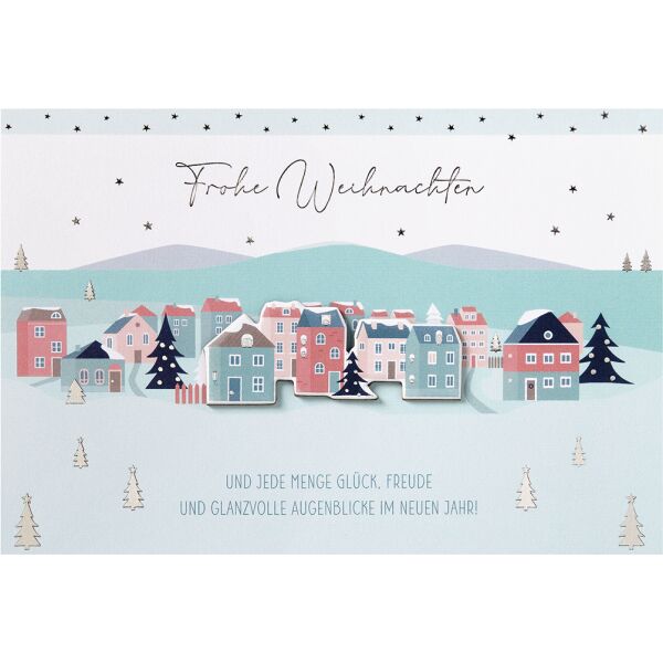 Weihnachten - Feelings Collection - Glückwunschkarte 11,5x17 cm mit Briefumschlag - Wohngebiet Stadt