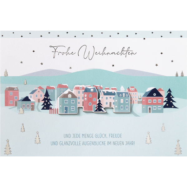 Weihnachten - Feelings Collection - Glückwunschkarte 11,5x17 cm mit Briefumschlag - Wohngebiet Stadt