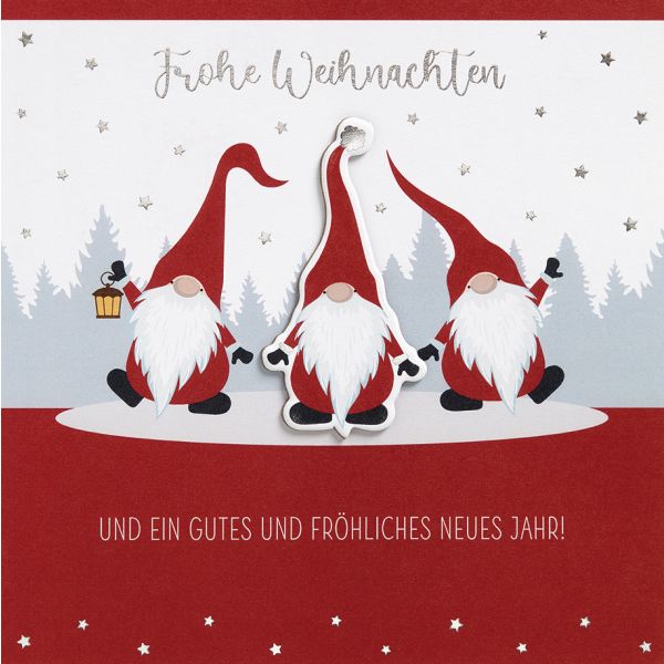 Weihnachten - Feelings Collection - Glückwunschkarte 15,5x15,5 cm mit Briefumschlag - Wichtel