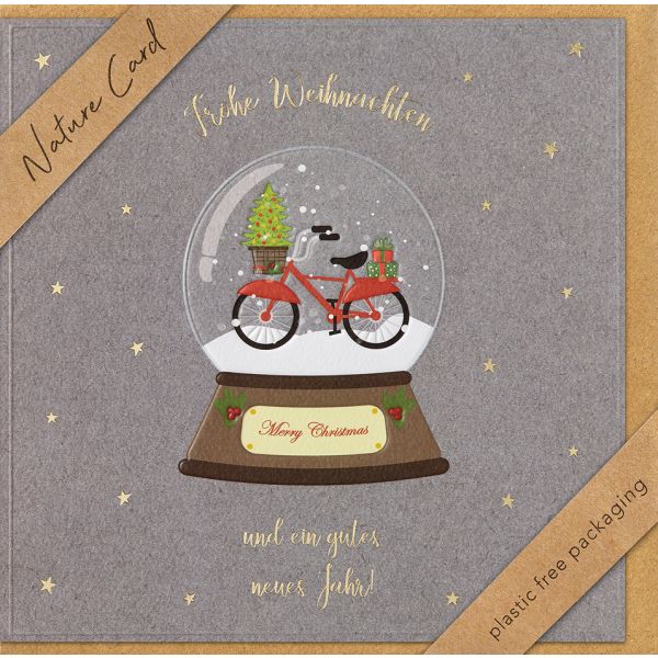 Weihnachten - Nature Cards unverpackte Glückwunschkarte 15x15 cm mit Briefumschlag - kleine Sterne