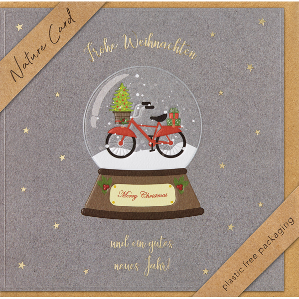 Weihnachten - Nature Cards unverpackte Glückwunschkarte 15x15 cm mit Briefumschlag - kleine Sterne
