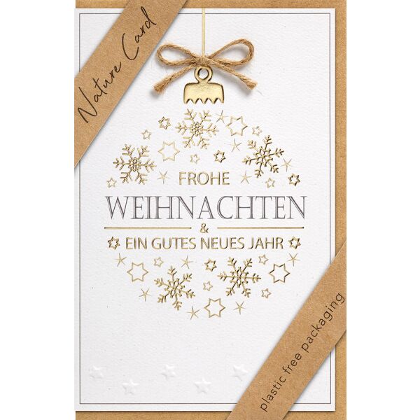 Weihnachten Nature Cards unverpackte Glückwunschkarte mit Briefumschlag Ho Ho Ho