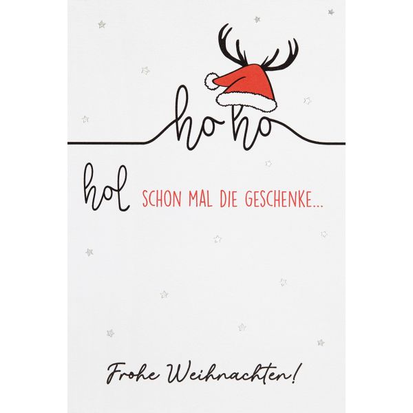 Weihnachten - unverpackte Glückwunschkarte 11,5x17 cm mit Briefumschlag - Frohe Weihnachten