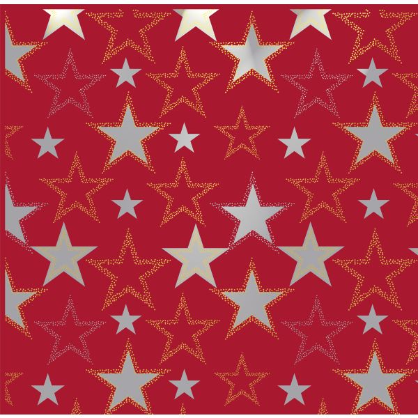 Weihnachten - Geschenkpapier - Röllchen - 70x150cm - Punkstern rot