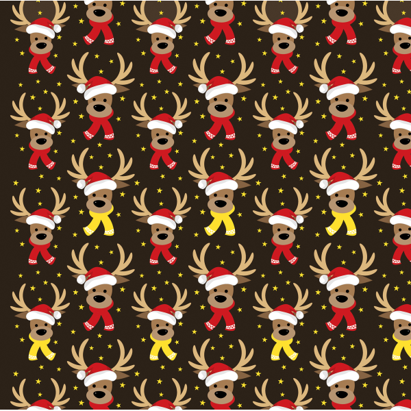 Weihnachten Geschenkpapier Röllchen 70x150cm Xmas Deers Rehe rot metallic