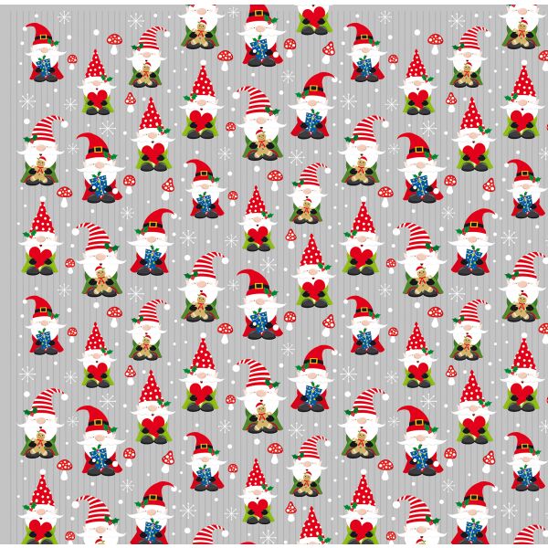 Weihnachten Geschenkpapier Röllchen 70x150cm Wichtel Party Weihnachtsgeschenkpapier