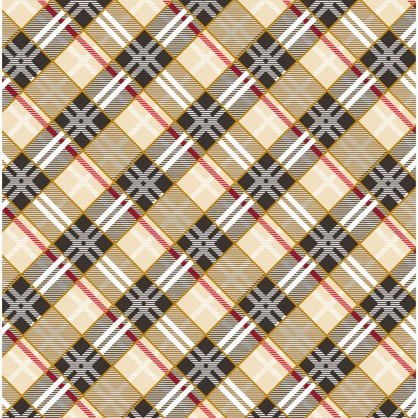 Geschenkpapier Röllchen 70x150cm Karo beige-schwarz Weihnachten geeignet