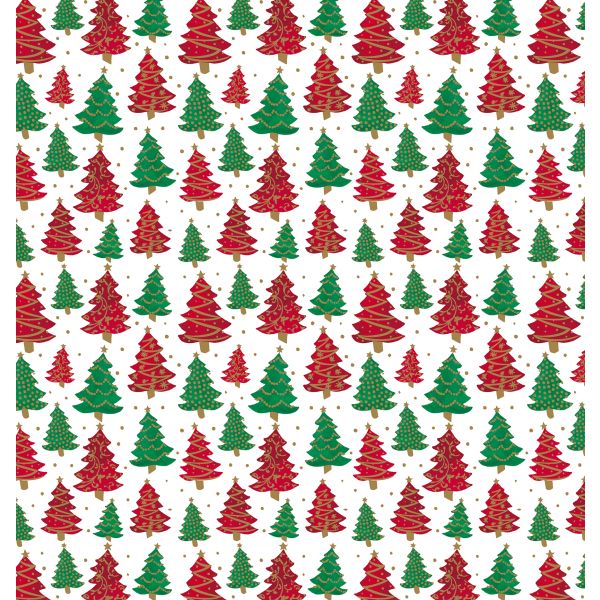 Weihnachten - Geschenkpapier - Röllchen - 70x150cm - Kraft Tannen rot-grün