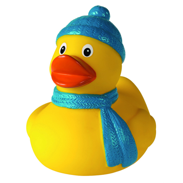 Winter Anlassente Quietscheente Badeente ca. 8 cm gross