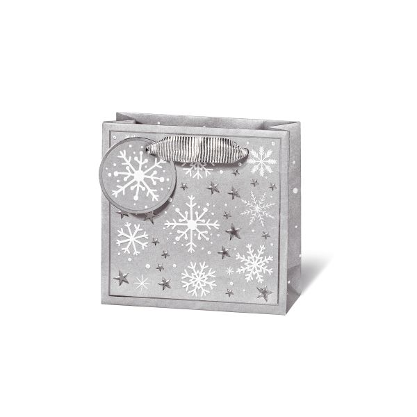 Weihnachten - Geschenktasche - klein Format - 14,5 x 15 x 6 cm -Crystal stars