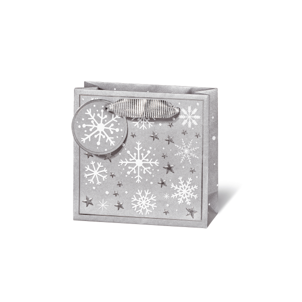 Weihnachten - Geschenktasche - klein Format - 14,5 x 15 x 6 cm -Crystal stars