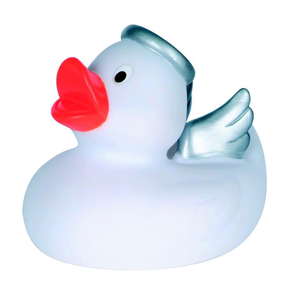 Engel Ente weiss Anlassente Quietscheente Weihnachten Badeente ca. 8 cm gross