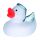 Engel Ente weiss Anlassente Quietscheente Weihnachten Badeente ca. 8 cm gross