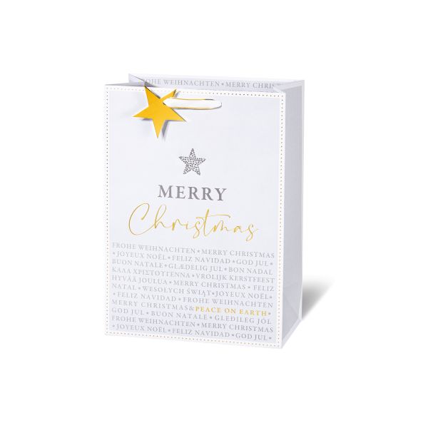 Weihnachten - Geschenktasche - Groß Format - 36 x 26 x 14 cm - Peace on earth