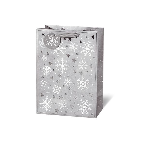 Weihnachten - Geschenktasche - Groß Format - 36 x 26 x 14 cm - Crystal stars