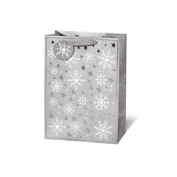 Weihnachten - Geschenktasche - Groß Format - 36 x 26 x 14 cm - Crystal stars