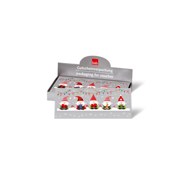Weihnachten Wichtel Party, 12 Gutscheine im Set á € 4,95, 6,7x11 cm mit Umschlägen