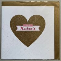 Hochzeit - Black & Gold - Glückwunschkarte 15x15...